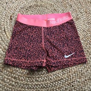 Nike Pro Combat printed shorts Coral Small